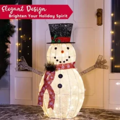3ft Cotton Snowman LED Yard Light 11 3ft Cotton Snowman LED Yard Light -Christmas Decorations Store Cotton Snowman LED Yard Light 3ft 2 600x600 1