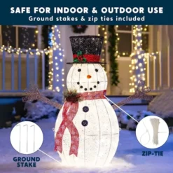 3ft Cotton Snowman LED Yard Light 10 3ft Cotton Snowman LED Yard Light -Christmas Decorations Store Cotton Snowman LED Yard Light 3ft 7 600x600 1