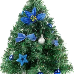 DIY Blue Small Tabletop Christmas Tree With LED Lights 24 In -Christmas Decorations Store DIY Tabletop Mini Christmas Tree Blue 24in 6 result 600x1044 1
