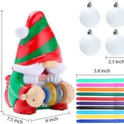 Elf Gnome DIY Christmas Ball Ornaments Arts And Crafts Set -Christmas Decorations Store Elf Gnome Ball Ornament Decorator KLEVER KITS 3 result 600x568 1