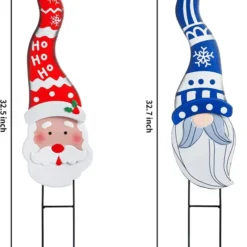 Snowman And Santa Christmas Yard Signs -Christmas Decorations Store Gnome and Santa Metal Yard Signs 6 result 600x801 1