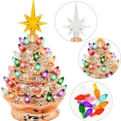 9.25in Prelit Gold Ceramic Tabletop Christmas Tree -Christmas Decorations Store Gold Ceramic Christmas Tree 9in 3 result 600x619 1