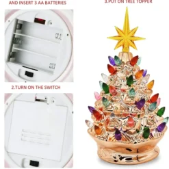 9.25in Prelit Gold Ceramic Tabletop Christmas Tree -Christmas Decorations Store Gold Ceramic Christmas Tree 9in 6 result 600x628 1