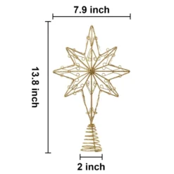 Gold Eight-point Star Tree Topper, Warm White -Christmas Decorations Store Gold Eight point Star Tree Topper Warm White 3 result 600x600 1