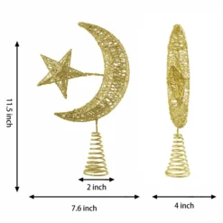 Gold Star & Moon Tree Topper, Warm White -Christmas Decorations Store Gold Star Moon Tree Topper Warm White 3 result 600x600 1