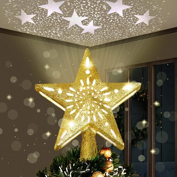 Yellow LED Star Christmas Tree Topper 3 Yellow LED Star Christmas Tree Topper
