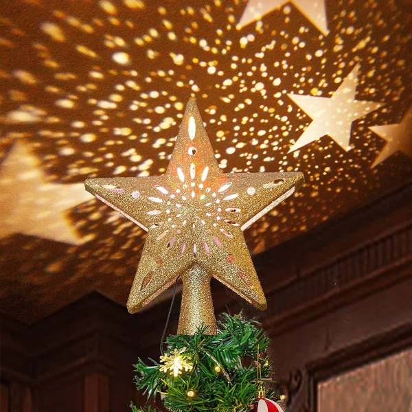 Yellow LED Star Christmas Tree Topper 4 Yellow LED Star Christmas Tree Topper - Image 2