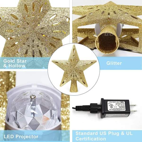 Yellow LED Star Christmas Tree Topper 6 Yellow LED Star Christmas Tree Topper - Image 4