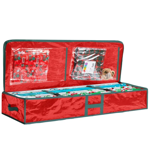 Red Christmas Gift Wrap Storage Box 40in 3 Red Christmas Gift Wrap Storage Box 40in