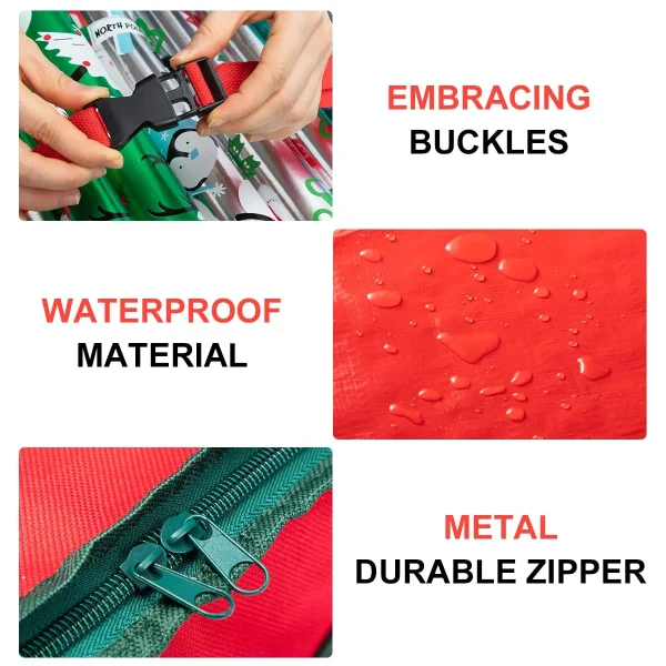 Red Christmas Gift Wrap Storage Box 40in 4 Red Christmas Gift Wrap Storage Box 40in - Image 2