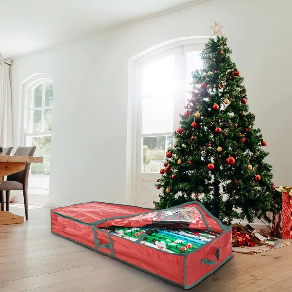 Red Christmas Gift Wrap Storage Box 40in 8 Red Christmas Gift Wrap Storage Box 40in - Image 6