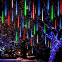 8 Tubes (12in) Christmas Meteor Shower Rain Lights, Multicolor -Christmas Decorations Store LED Meteor Shower Rain Lights 8 Tubes 30cm Multicolor 7 result 600x600 1
