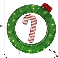 2ft LED Candy Cane Christmas Decoration -Christmas Decorations Store LED Yard Light Candy Cane Ornament 2ft 1 600x657 1