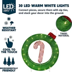 2ft LED Candy Cane Christmas Decoration -Christmas Decorations Store LED Yard Light Candy Cane Ornament 2ft 2 600x610 1