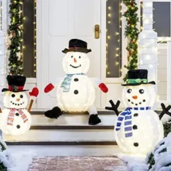 LED Collapsible Snowman Christmas Yard Light 22in -Christmas Decorations Store LED Yard Lights Collapsible Snowman 22in 2 600x400 1