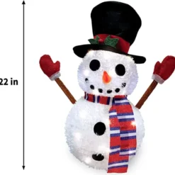 LED Collapsible Snowman Christmas Yard Light 22in -Christmas Decorations Store LED Yard Lights Collapsible Snowman 22in 3 600x589 1