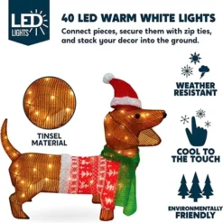 2ft LED Dog Christmas Decoration -Christmas Decorations Store LED Yard Lights Tinsel Wiener Dog 2ft 3 600x606 1