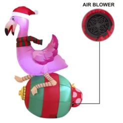6ft Christmas Inflatable Flamingo On Ornament -Christmas Decorations Store Large Flamingo on Ornament Inflatable 6ft 4 result 600x600 1