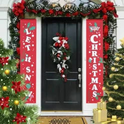 Let It Snow & Merry Christmas Banner 10 Let It Snow & Merry Christmas Banner -Christmas Decorations Store Let it Snow Merry Christmas Hanging Door Banner 2 result 600x600 1