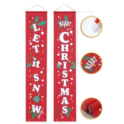 Let It Snow & Merry Christmas Banner 11 Let It Snow & Merry Christmas Banner -Christmas Decorations Store Let it Snow Merry Christmas Hanging Door Banner 3 result 600x600 1