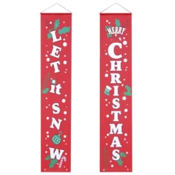 Let It Snow & Merry Christmas Banner 13 Let It Snow & Merry Christmas Banner -Christmas Decorations Store Let it Snow Merry Christmas Hanging Door Banner 5 result 600x600 1