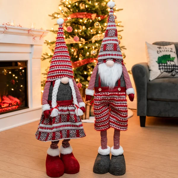 Long Leg Standing Gnome Couple(Knitting Style) 40in 3 Long Leg Standing Gnome Couple(Knitting Style) 40in