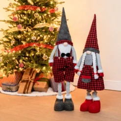 Long Leg Standing Gnome Couple(Red Buffalo) 40in -Christmas Decorations Store Long Leg Standing Gnome CoupleRed Buffalo 40in 3 result 600x600 1