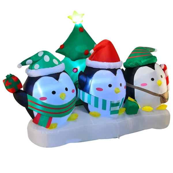 6ft Penguin Christmas Gathering Inflatable 6 6ft Penguin Christmas Gathering Inflatable - Image 4