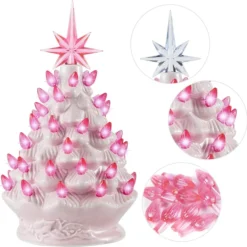 9in Ceramic Pink Tabletop Christmas Tree Prelit 11 9in Ceramic Pink Tabletop Christmas Tree Prelit -Christmas Decorations Store Pink Ceramic Christmas Tree 9in 4 result 1 600x596 1