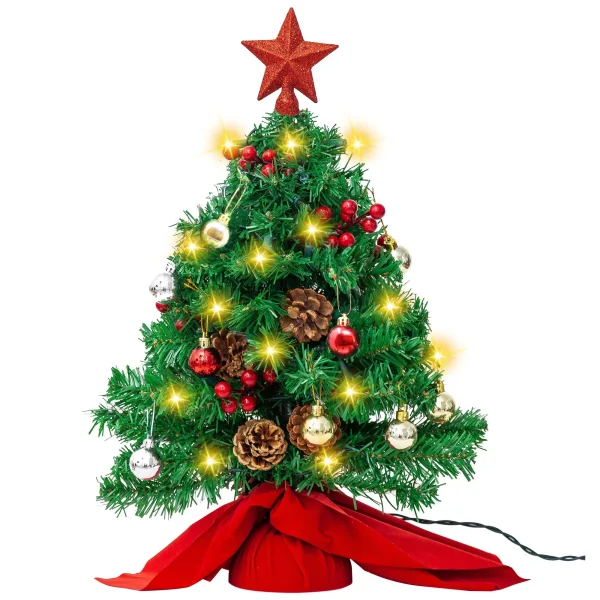 Mini Artificial Tabletop Christmas Tree Kit 23in 3 Mini Artificial Tabletop Christmas Tree Kit 23in
