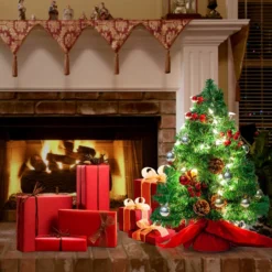 Mini Artificial Tabletop Christmas Tree Kit 23in 12 Mini Artificial Tabletop Christmas Tree Kit 23in -Christmas Decorations Store Prelit Table top Christmas tree with DIY Kits Red 23in 5 result 600x600 1