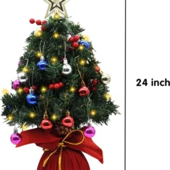 Prelit Tabletop Mini Artificial Christmas Tree 24in -Christmas Decorations Store Prelit Tabletop Christmas Tree 24in 7 result 600x735 1
