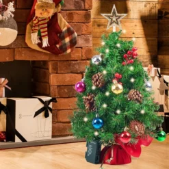 Prelit Tabletop Christmas Tree With Warm White Light 22in -Christmas Decorations Store Prelit Tabletop Christmas Tree with Warm White Light 22in 4 600x600 1