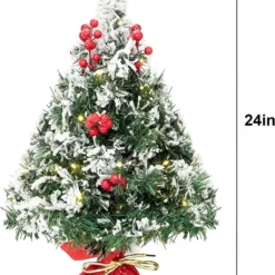 Prelit LED Artificial Mini Christmas Tree -Christmas Decorations Store Prelit Tabletop Mini Christmas Tree 24in 4 result 600x892 1