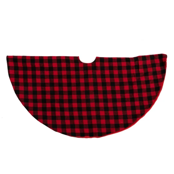 Buffalo Plaid Christmas Tree Skirt Red And Black 36in 7 Buffalo Plaid Christmas Tree Skirt Red And Black 36in - Image 5
