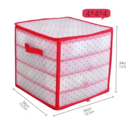 Red Plastic Ornament Storage Box -Christmas Decorations Store Red Plastic Ornament Storage Box 6 1 600x545 1