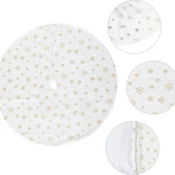 White Soft Plush Faux Fur Christmas Tree Skirt 48in 13 White Soft Plush Faux Fur Christmas Tree Skirt 48in -Christmas Decorations Store Sequin Tree Skirt 48in result 600x566 1