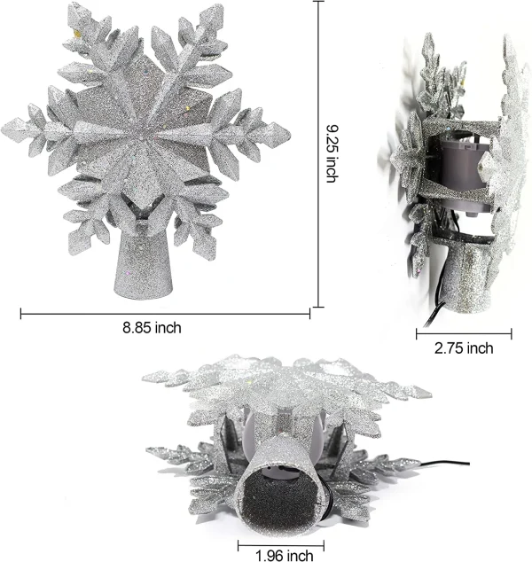 White 3D Snowflake Christmas Tree Topper 4 White 3D Snowflake Christmas Tree Topper - Image 2