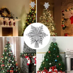White 3D Snowflake Christmas Tree Topper 11 White 3D Snowflake Christmas Tree Topper -Christmas Decorations Store Silver Snowflake Tree Toppers with White Projector Lights 5 result 600x600 1