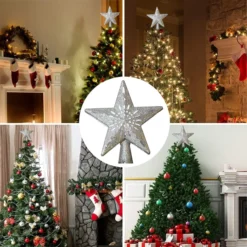 Silver Christmas Tree Star Topper 13 Silver Christmas Tree Star Topper -Christmas Decorations Store Silver Star Tree Topper with White Snowflake Star Projector Lights 6 result 600x600 1