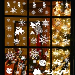 38Pcs Snowflake Window Clings Decal Stickers