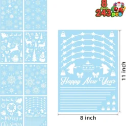 243pcs Christmas Snowflake Window Clings 8 Sheets -Christmas Decorations Store Snowflakes Window Clings 243 Pcs 3 result 600x613 1