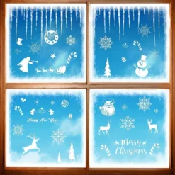 243pcs Christmas Snowflake Window Clings 8 Sheets -Christmas Decorations Store Snowflakes Window Clings 243 Pcs 4 result 600x600 1