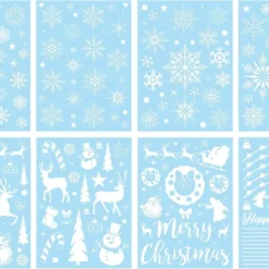 243pcs Christmas Snowflake Window Clings 8 Sheets -Christmas Decorations Store Snowflakes Window Clings 243 Pcs 5 result 600x404 1