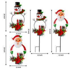 2pcs Snowman And Santa LED Christmas Solar Stake Lights -Christmas Decorations Store Snowman Santa Yard Stake Light 6 result 600x600 1