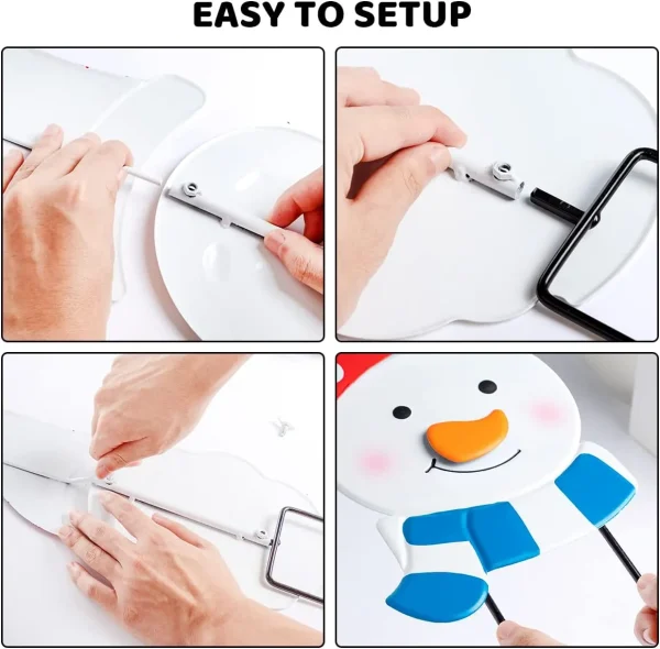 2pcs Snowman And Gnome Metal Christmas Yard Signs With Stake 6 2pcs Snowman And Gnome Metal Christmas Yard Signs With Stake - Image 4