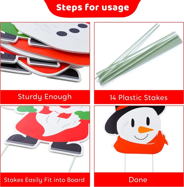 5pcs Snowman And Gnomes Christmas Yard Signs Decor 7 5pcs Snowman And Gnomes Christmas Yard Signs Decor - Image 5