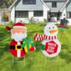 2pcs Snowman And Santa With Circle Belly Metal Yard Signs -Christmas Decorations Store Snowman and Santa Garden Signs 1 result 600x600 1