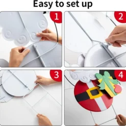 2pcs Snowman And Santa With Circle Belly Metal Yard Signs -Christmas Decorations Store Snowman and Santa Garden Signs 3 result 600x595 1