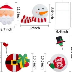 2pcs Snowman And Santa With Circle Belly Metal Yard Signs -Christmas Decorations Store Snowman and Santa Garden Signs 6 result 600x550 1
